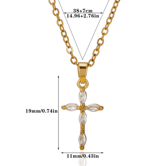 Wholesale Stainless Steel And Gold Electroplated Tiny Cross Pendant Necklace For Unisex