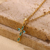 Wholesale Stainless Steel And Gold Electroplated Tiny Cross Pendant Necklace For Unisex