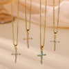 Wholesale Stainless Steel And Gold Electroplated Tiny Cross Pendant Necklace For Unisex