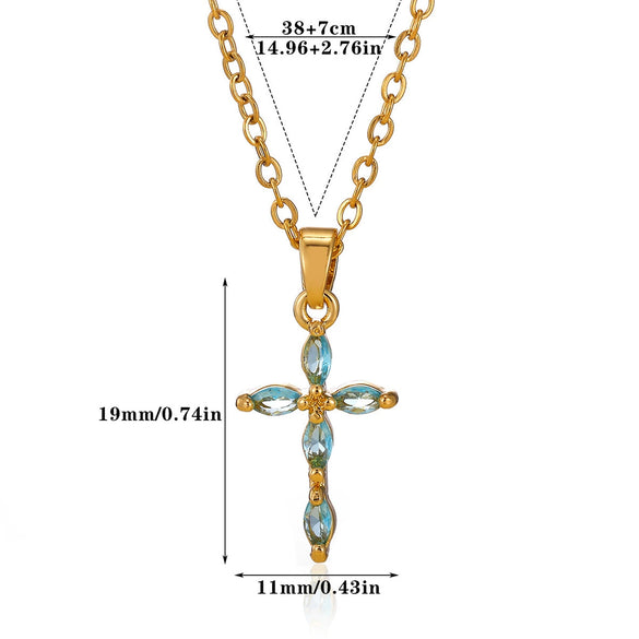 Wholesale Stainless Steel And Gold Electroplated Tiny Cross Pendant Necklace For Unisex