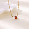 Wholesale Stainless Steel And Imitation Pearl Water Drop Clavicle Necklace Electroplated For Women