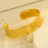 Wholesale Stainless Steel And 18K Electroplated Women's Fashion Widefaced Texture Bracelet Jewelry