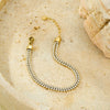 Wholesale Stainless Steel And 18K Gold Plated Zircon Women's Bracelet With Electroplating Process