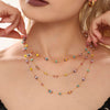 Wholesale Stainless Steel And Natural Stone Abacus Bead Necklace And Bracelet With Sweet Niche Design For Women Electroplated