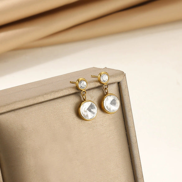 Wholesale Stainless Steel And Pearl Mini Flower Fivepointed Star Pendant Earrings Set With Electroplating