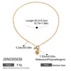 Wholesale Stainless Steel And Pearl Necklace With Geometric Pattern Electroplated For Women