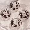 Wholesale Stainless Steel And Resin U Shaped Leopard Print Electroplated Women's Earrings