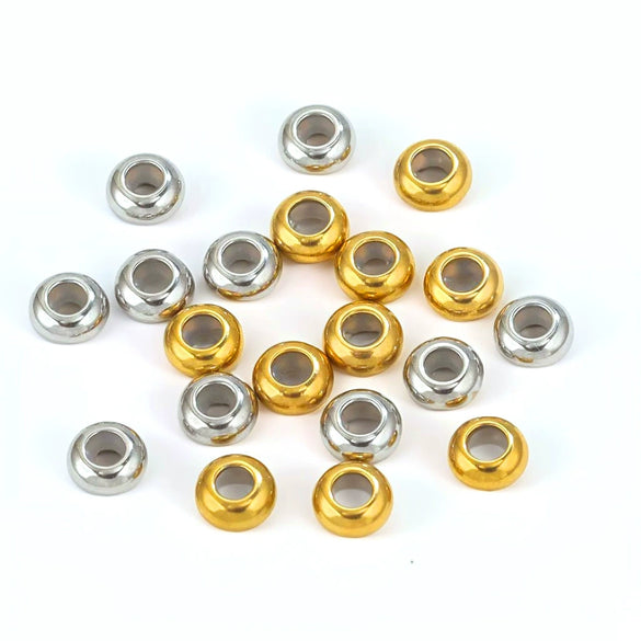 Wholesale Stainless Steel And Silicone Adjustable Necklace With Abacus Beads Electroplated Simple Geometric Glossy Diy Jewelry Accessories