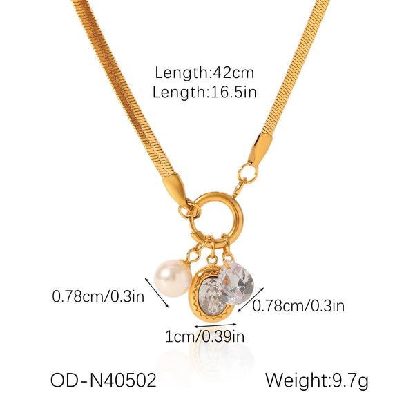 Wholesale Stainless Steel And Titanium Steel Animal Zodiac Inlay Pvd Vacuum Plating Pendant Necklace For Women