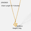 Wholesale Stainless Steel And Titanium Steel Animals Style Geometric Snake Pendant Necklace With Ball Chain 18K Gold Plated Jewelry For Women