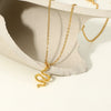 Wholesale Stainless Steel And Titanium Steel Animals Style Geometric Snake Pendant Necklace With Ball Chain 18K Gold Plated Jewelry For Women