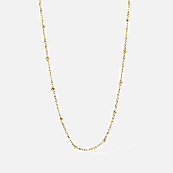Wholesale Stainless Steel And Titanium Steel Ball Chain Geometric Round Knot Gold Plated Necklace For Women