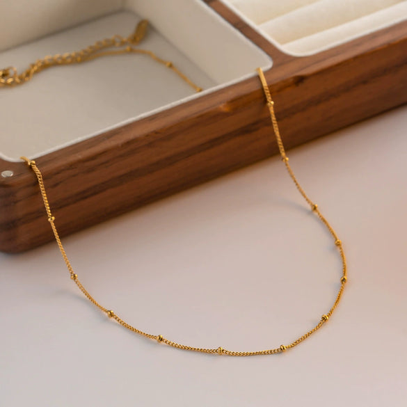 Wholesale Stainless Steel And Titanium Steel Ball Chain Geometric Round Knot Gold Plated Necklace For Women