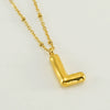 Wholesale 316L Stainless Steel And 316L Stainless Steel Bead Chain Women's English Letter Pendant Necklace With Ins Style And Electroplating