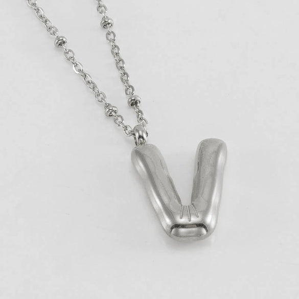 Wholesale 316L Stainless Steel And 316L Stainless Steel Bead Chain Women's English Letter Pendant Necklace With Ins Style And Electroplating