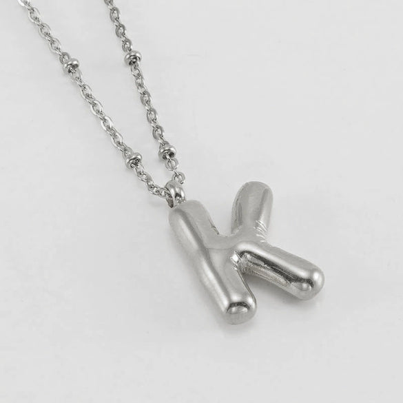 Wholesale 316L Stainless Steel And 316L Stainless Steel Bead Chain Women's English Letter Pendant Necklace With Ins Style And Electroplating