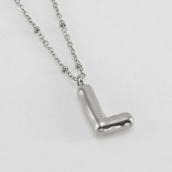 Wholesale 316L Stainless Steel And 316L Stainless Steel Bead Chain Women's English Letter Pendant Necklace With Ins Style And Electroplating