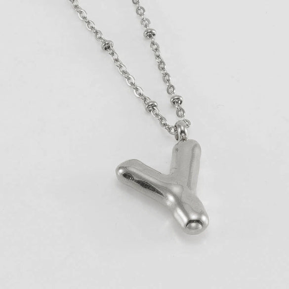 Wholesale 316L Stainless Steel And 316L Stainless Steel Bead Chain Women's English Letter Pendant Necklace With Ins Style And Electroplating