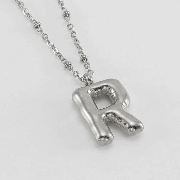 Wholesale 316L Stainless Steel And 316L Stainless Steel Bead Chain Women's English Letter Pendant Necklace With Ins Style And Electroplating