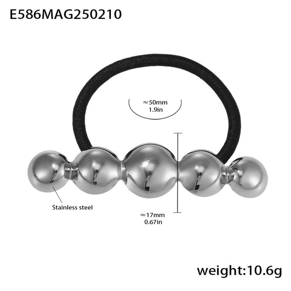 Wholesale Stainless Steel And Titanium Steel Bow Shaped Exaggerated High Elasticity Hair Ring With 18K Gold Plated Electroplating Hair Accessories