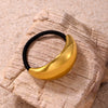Wholesale Stainless Steel And Titanium Steel Bow Shaped Exaggerated High Elasticity Hair Ring With 18K Gold Plated Electroplating Hair Accessories