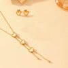Wholesale Stainless Steel And Titanium Steel Butterfly Tassel Necklace And Earrings Set With Love Water Drops And Bell Patterns