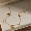 Wholesale Stainless Steel And Titanium Steel Cherry Fruit Flower Tassel Pendant Necklace With Electroplating For Women