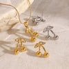 Wholesale Stainless Steel And Titanium Steel Cherry Shaped Pendant Necklace And Earrings With Electroplating Sweet Style Jewelry