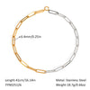 Wholesale Stainless Steel And Titanium Steel Contrast Color Necklace With Cross Chain And Punk Geometric Style Pvd Vacuum Real Gold Electroplated