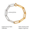 Wholesale Stainless Steel And Titanium Steel Contrast Color Necklace With Cross Chain And Punk Geometric Style Pvd Vacuum Real Gold Electroplated