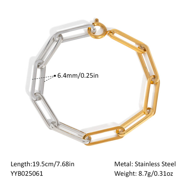 Wholesale Stainless Steel And Titanium Steel Contrast Color Necklace With Cross Chain And Punk Geometric Style Pvd Vacuum Real Gold Electroplated