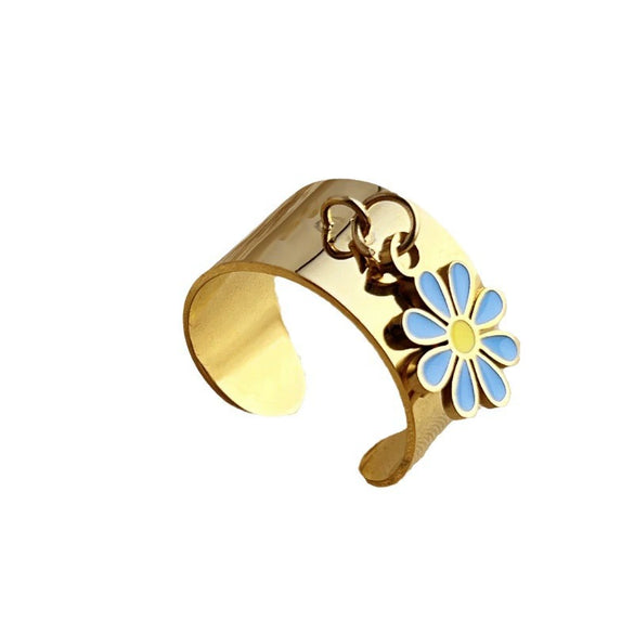 Wholesale Stainless Steel And Titanium Steel Couple Ring With Geometric And Heart Style Electroplating Treatment