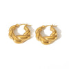 Wholesale Stainless Steel And Titanium Steel Cshaped Geometric Pattern Electroplating Earrings