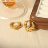 Wholesale Stainless Steel And Titanium Steel Cshaped Geometric Pattern Electroplating Earrings