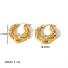 Wholesale Stainless Steel And Titanium Steel Cshaped Geometric Pattern Electroplating Earrings