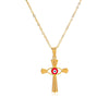Wholesale Stainless Steel And Titanium Steel Devil's Eye Cross Geometric Pendant Necklace For Women With Electroplating