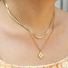 Wholesale Stainless Steel And Titanium Steel Double Layer Stacked Clavicle Chain Snake Bone Chain With Geometric Pattern 18K Gold Plated Electroplating For Women