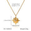 Wholesale Stainless Steel And Titanium Steel Doublelayer Stacked Blade Chain Necklace With Embossed Eightpointed Star Geometric Pendant Electroplated Women's Ins Style