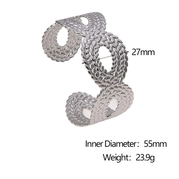 Wholesale Stainless Steel And Titanium Steel Electroplated Open Bracelet For Women With Hollow Light Luxury And Highend Niche Design