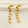 Wholesale Stainless Steel And Titanium Steel Fashion Love Tassel Heart Shape Earrings For Women 18K Gold Plated