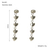 Wholesale Stainless Steel And Titanium Steel Fashion Love Tassel Heart Shape Earrings For Women 18K Gold Plated