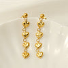 Wholesale Stainless Steel And Titanium Steel Fashion Love Tassel Heart Shape Earrings For Women 18K Gold Plated