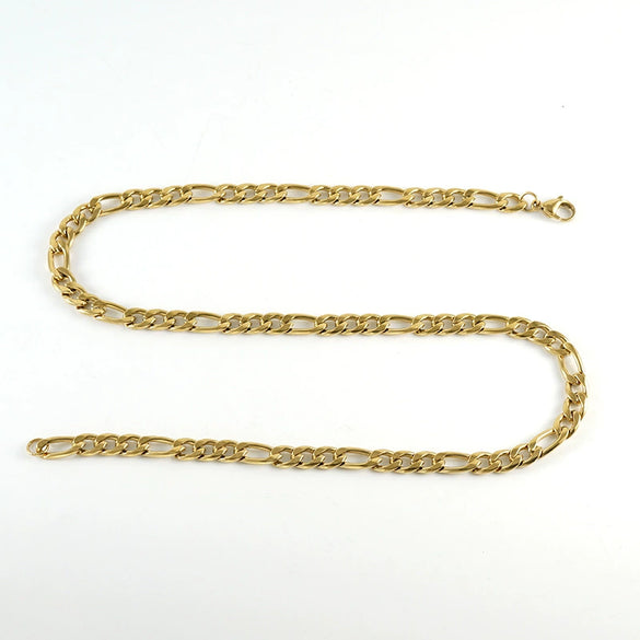 Wholesale 316L Stainless Steel And 316L Stainless Steel Figaro Nk Chain Necklace With Geometric Style For Men