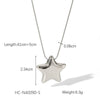 Wholesale Stainless Steel And Titanium Steel Fivepointed Star Pendant Necklace With O Word Chain And Electroplating