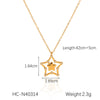 Wholesale Stainless Steel And Titanium Steel Fivepointed Star Pendant Necklace With O Word Chain And Electroplating