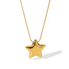Wholesale Stainless Steel And Titanium Steel Fivepointed Star Pendant Necklace With O Word Chain And Electroplating