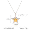 Wholesale Stainless Steel And Titanium Steel Fivepointed Star Pendant Necklace With O Word Chain And Electroplating