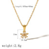 Wholesale Stainless Steel And Titanium Steel Flower Pendant Necklace With Electroplating And Diamondembedded Design