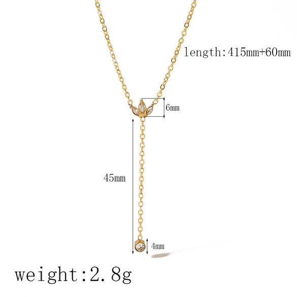 Wholesale Stainless Steel And Titanium Steel Flower Pendant Necklace With Electroplating And Diamondembedded Design
