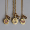 Wholesale Stainless Steel And Titanium Steel Geometric And Flower Style Pendant Necklace With Vacuum Plating For Women